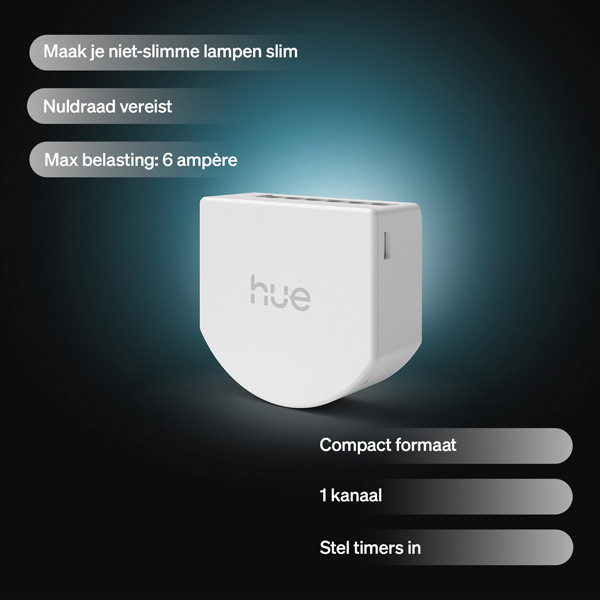 Philips Hue wandschakelaar | Inbouw | Geschikt voor niet-slimme lampen | 2 kanalen | Zigbee | Wit LPH05065 - 2