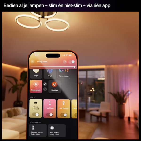 Philips Hue wandschakelaar | Inbouw | Geschikt voor niet-slimme lampen | 2 kanalen | Zigbee | Wit LPH05065 - 4