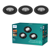Philips Impala Inbouwspot | 2700K | IP20 | Zwart | 6W | 3 stuks LPH04808 - 1