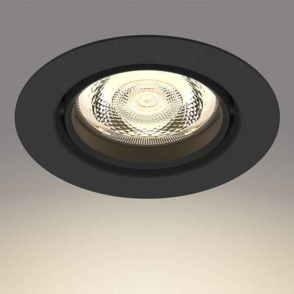 Philips Impala Inbouwspot | 2700K | IP20 | Zwart | 6W | 3 stuks LPH04808 - 6