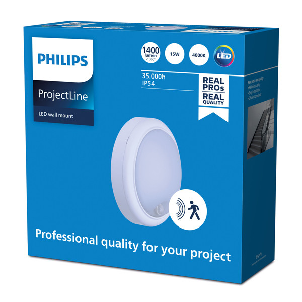 Philips LED Bulkhead met sensor | ProjectLine | Rond | 4000K | 1400 lumen | IP54 | 15W  LPH03598 - 2