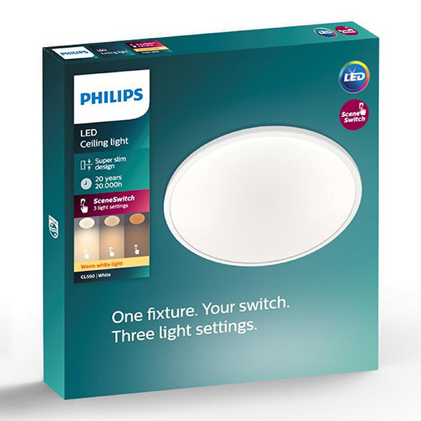 Philips LED Plafondlamp | Superslim | Ø 25 cm | Rond | 2700K | IP20 | Wit | Dimbaar | 15W LPH04788 - 2