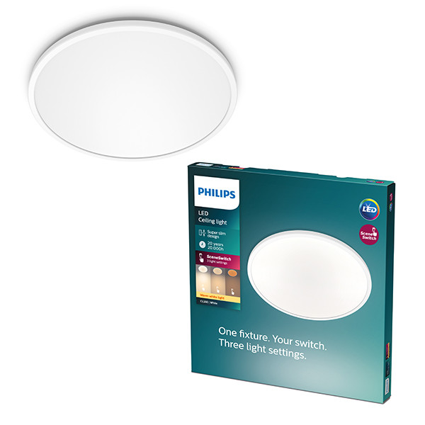 Philips LED Plafondlamp | Superslim | Ø 30 cm | Rond | 2700K | IP20 | Wit | Dimbaar | 18W LPH04787 - 1