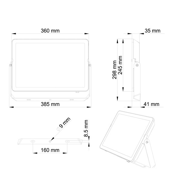 Philips LED Schijnwerper | ProjectLine | 3000K | 13.500 lumen | IP65 | 150W  LPH03613 - 3