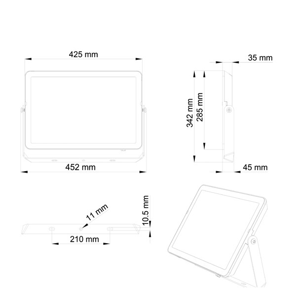 Philips LED Schijnwerper | ProjectLine | 3000K | 18.000 lumen | IP65 | 200W  LPH03614 - 3