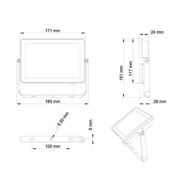 Philips LED Schijnwerper | ProjectLine | 3000K | 2700 lumen | IP65 | 30W  LPH03610 - 3