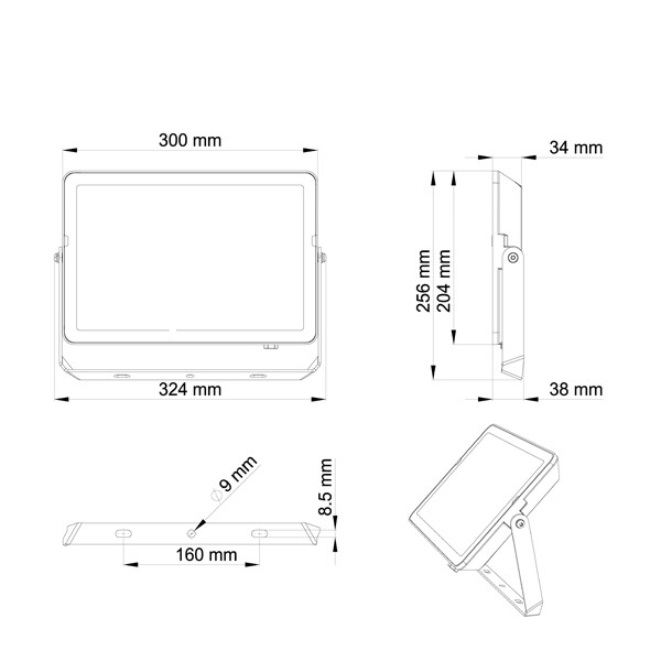 Philips LED Schijnwerper | ProjectLine | 3000K | 9000 lumen | IP65 | 100W  LPH03612 - 3