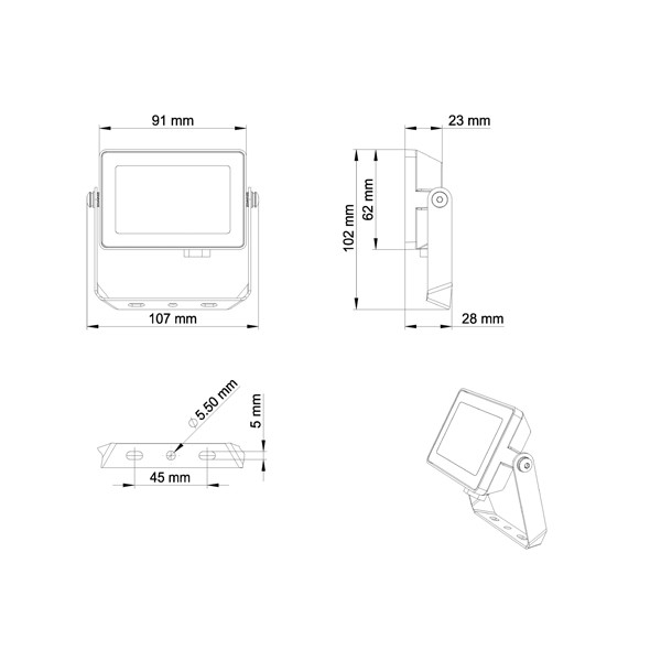 Philips LED Schijnwerper | ProjectLine | 3000K | 900 lumen | IP65 | 10W  LPH03605 - 3