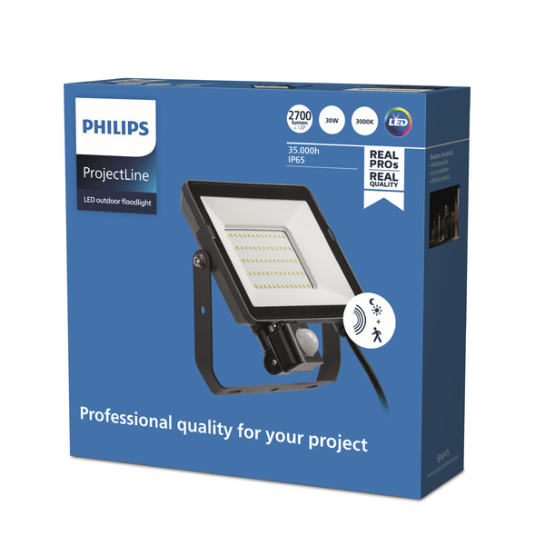 Philips LED Schijnwerper met sensor | ProjectLine | 3000K | 2700 lumen | IP65 | 30W  LPH03611 - 2