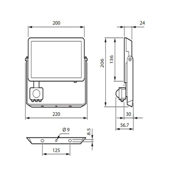 Philips LED Schijnwerper met sensor | ProjectLine | 4000K | 4750 lumen | IP65 | 50W  LPH03621 - 4