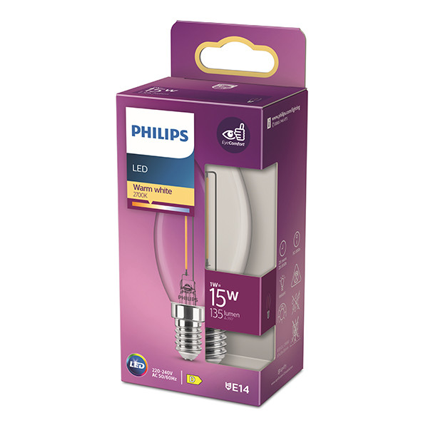 Philips LED lamp E14 | Kaars B35 | Filament | 2700K | 1W (15W) LPH04147 - 3