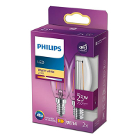 Philips LED lamp E14 | Kaars B35 | Filament | 2700K | 2W (25W) 2 stuks  LPH02445