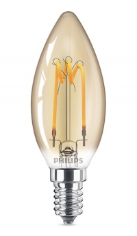 Philips LED lamp E14 | Kaars B35 | Filament | Goud | 2.3W (14W)  LPH00871