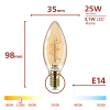 Philips LED lamp E14 | Kaars B35 | Filament | Goud | 2200K | Dimbaar | 3.1W (25W) LPH04112 - 3
