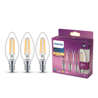 Philips LED lamp E14 | Kaars B35 | Filament | Helder | 2700K | 3.4W (40W) | 3 stuks LPH04190