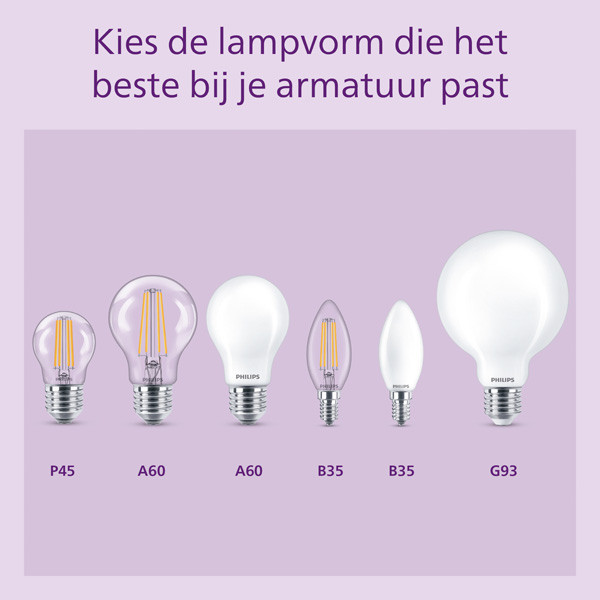 Philips LED lamp E14 | Kaars B35 | Helder | 2700K | 3.4W (40W) | 3 stuks LPH04980 - 7