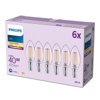 Philips LED lamp E14 | Kaars B35 | Helder | 2700K | 3.4W (40W) | 5 stuks LPH04971