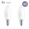 Philips LED lamp E14 | Kaars B35 | Mat | 2700K | 1.9W (25W) | 2 stuks LPH04170 - 2