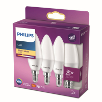 Philips LED lamp E14 | Kaars B35 | Mat | 2700K | 2.8W (25W) 3 stuks  LPH02568
