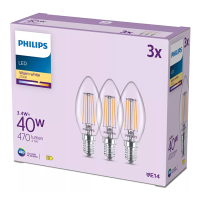 Philips LED lamp E14 | Kaars B35 | Mat | 2700K | 3.4W (40W) | 3 stuks LPH04981