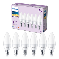 Philips LED lamp E14 | Kaars B35 | Mat | 2700K | 4.9W (40W) | 6 stuks LPH03029