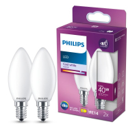 Philips LED lamp E14 | Kaars B35 | Mat | 4000K | 3.4W (40W) | 2 stuks LPH04987