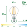 Philips LED lamp E14 | Kogel G45 | Ultra Efficient | Filament | Helder | 2700K | 1.2W (25W) LPH04565 - 3