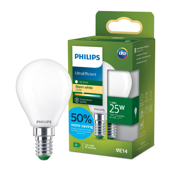 Philips LED lamp E14 | Kogel G45 | Ultra Efficient | Mat | 2700K | 1.2W (25W) LPH04567 - 1
