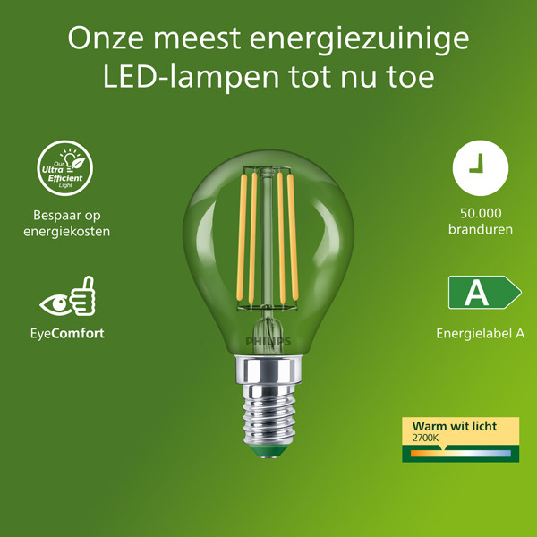 Philips LED lamp E14 | Kogel P45 | Ultra Efficient | Filament | Helder | 2700K | 3.8W (60W) LPH04553 - 2