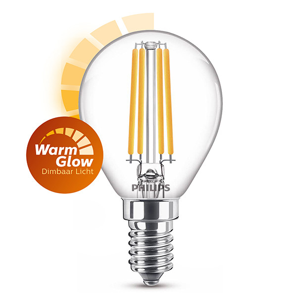 Philips LED lamp E14 | Kogel P45 | WarmGlow | Filament | 2200-2700K | Dimbaar | 3.2W (25W)  LPH02409 - 1