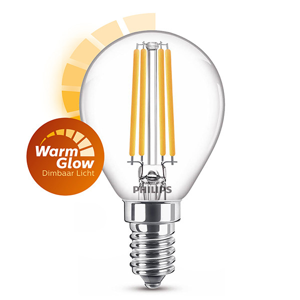 Philips LED lamp E14 | Kogel P45 | WarmGlow | Filament | 2200-2700K | Dimbaar | 3.2W (25W) LPH02409 - 1