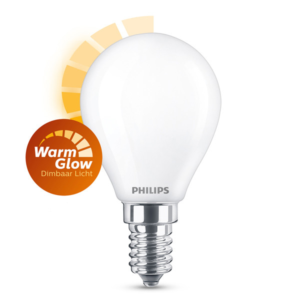 Philips LED lamp E14 | Kogel P45 | WarmGlow | Mat | 2200-2700K | Dimbaar | 3.4W (40W)  LPH02588 - 1