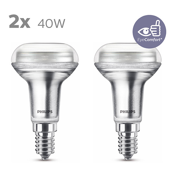 Philips LED lamp E14 | Reflector R50 | Helder | 2700K | 3W | 2 stuks LPH04798 - 1