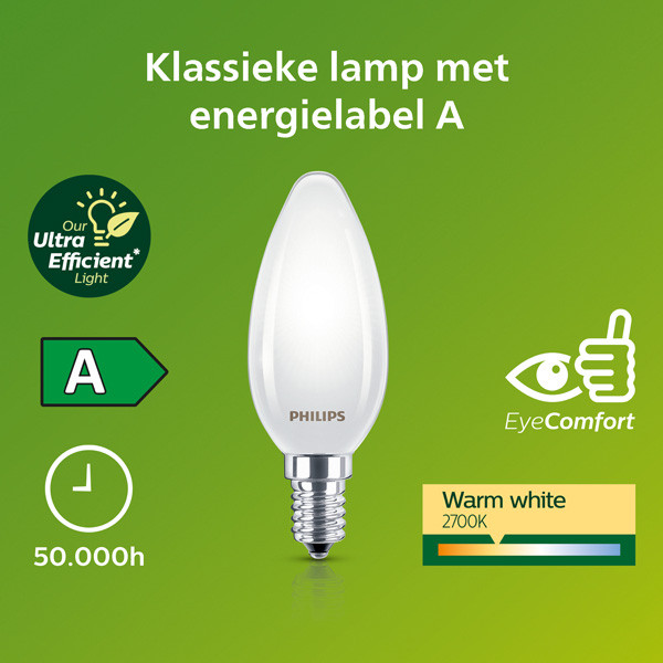 Philips LED lamp E14 | UltraEfficient | Kaars B35 | Mat | 2700K | 2.3W (40W) LPH03788 - 2