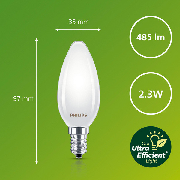 Philips LED lamp E14 | UltraEfficient | Kaars B35 | Mat | 2700K | 2.3W (40W) LPH03788 - 3