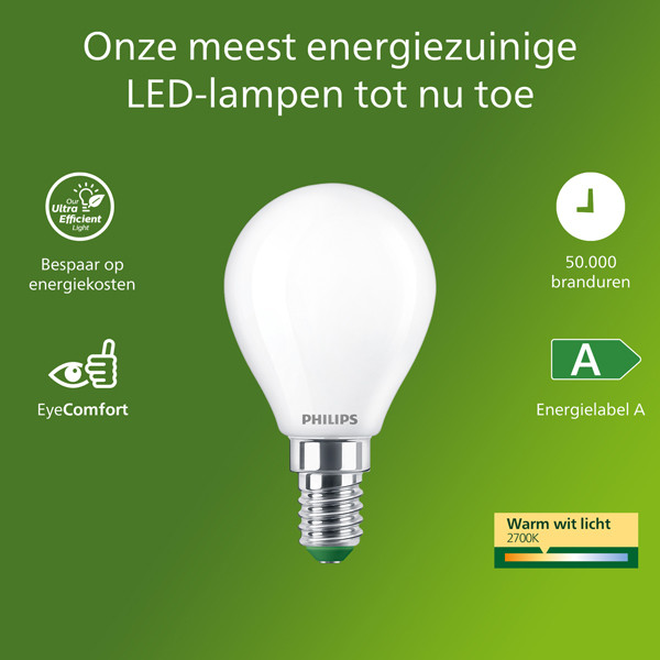 Philips LED lamp E14 | UltraEfficient | Kogel P45 | Mat | 2700K | 3.8W (60W) LPH04555 - 2
