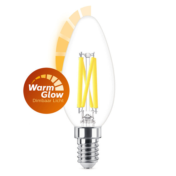 Philips LED lamp E14 | WarmGlow | Kaars B35 | Filament | 2200-2700K | Dimbaar | 5.9W (60W)  LPH02561 - 1