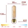Philips LED lamp E27 | Buis T32 | Filament | Goud | 1800K | Dimbaar | 3.1W (25W) LPH04108 - 3