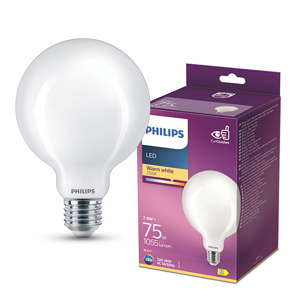 Philips LED lamp E27 | Globe G125 | Mat | 2700K | 7.8W (75W) LPH04267 - 1