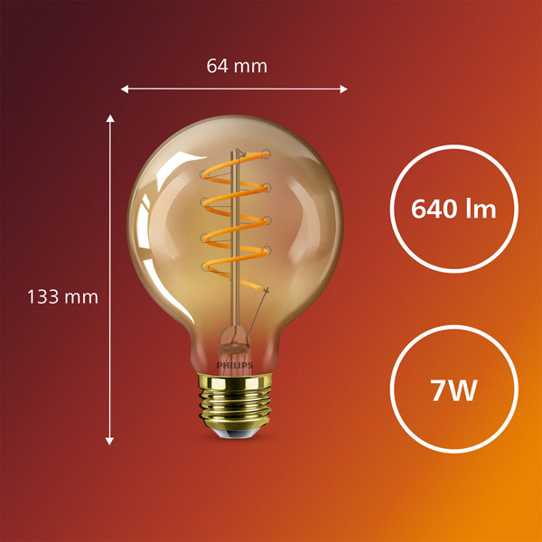 Philips LED lamp E27 | Globe G95 | Filament | 2700K | SceneSwitch | 7W (50W) LPH03890 - 3