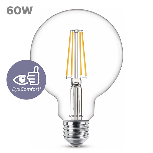 Philips LED lamp E27 | Globe G95 | Filament | Helder | 2700K | 5.9W (60W) LPH04251 - 2