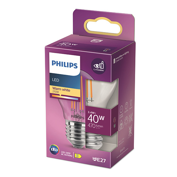 Philips LED lamp E27 | Kogel P45 | Filament | 2700K | 3.4W (40W) LPH04204 - 3