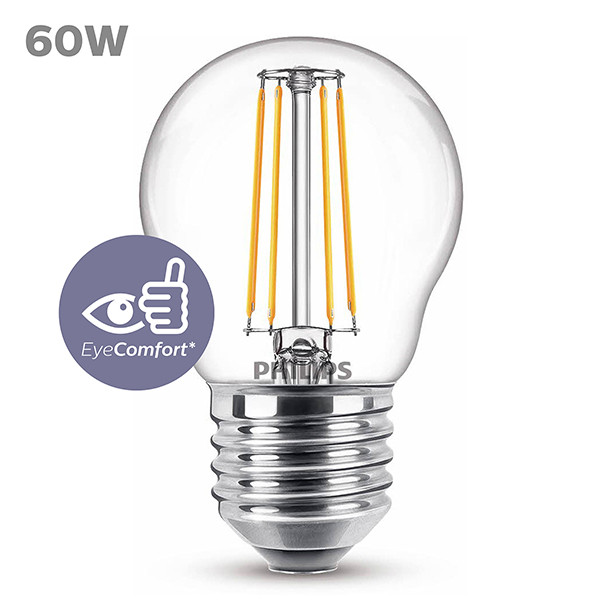 Philips LED lamp E27 | Kogel P45 | Filament | 2700K | 5.9W (60W) LPH04233 - 2