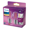 Philips LED lamp E27 | Kogel P45 | Filament | 2700K | Helder | 4.3W (40W) | 2 stuks
