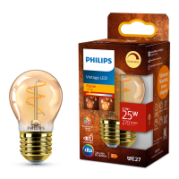 Philips LED lamp E27 | Kogel P45 | Filament | Goud | 2200K | Dimbaar | 3.1W (25W) LPH04120