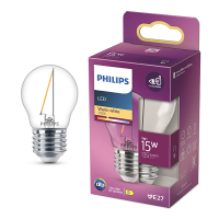 Philips LED lamp E27 | Kogel P45 | Filament | Helder | 2700K | 1W (15W) LPH04151