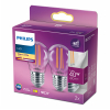 Philips LED lamp E27 | Kogel P45 | Filament | Helder | 2700K | 3.4W (40W) | 2 stuks LPH04205 - 3