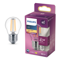 Philips LED lamp E27 | Kogel P45 | Filament | Helder | 2700K | 3.4W (40W) LPH04204