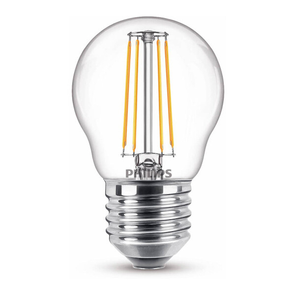 Philips LED lamp E27 | Kogel P45 | Filament | Helder | 2700K | 4.3W (40W)  LPH02372 - 1