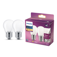 Philips LED lamp E27 | Kogel P45 | Mat | 2700K | 1.9W (25W) | 2 stuks LPH04185